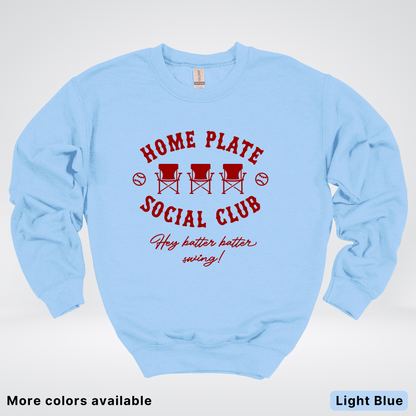 Home Plate Social Club – Maroon Design - Crewneck