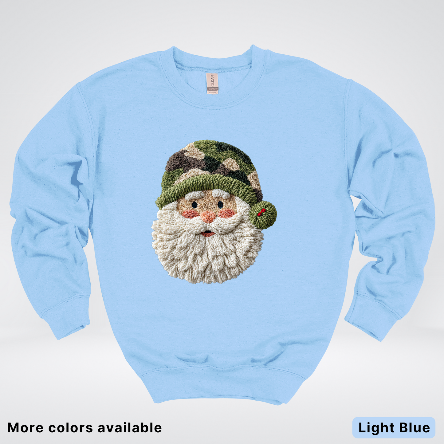 Woodland Santa Face (Hook Yard Faux Texture) - Crewneck Sweatshirt