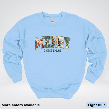 Vintage Merry Christmas Varsity - Crewneck