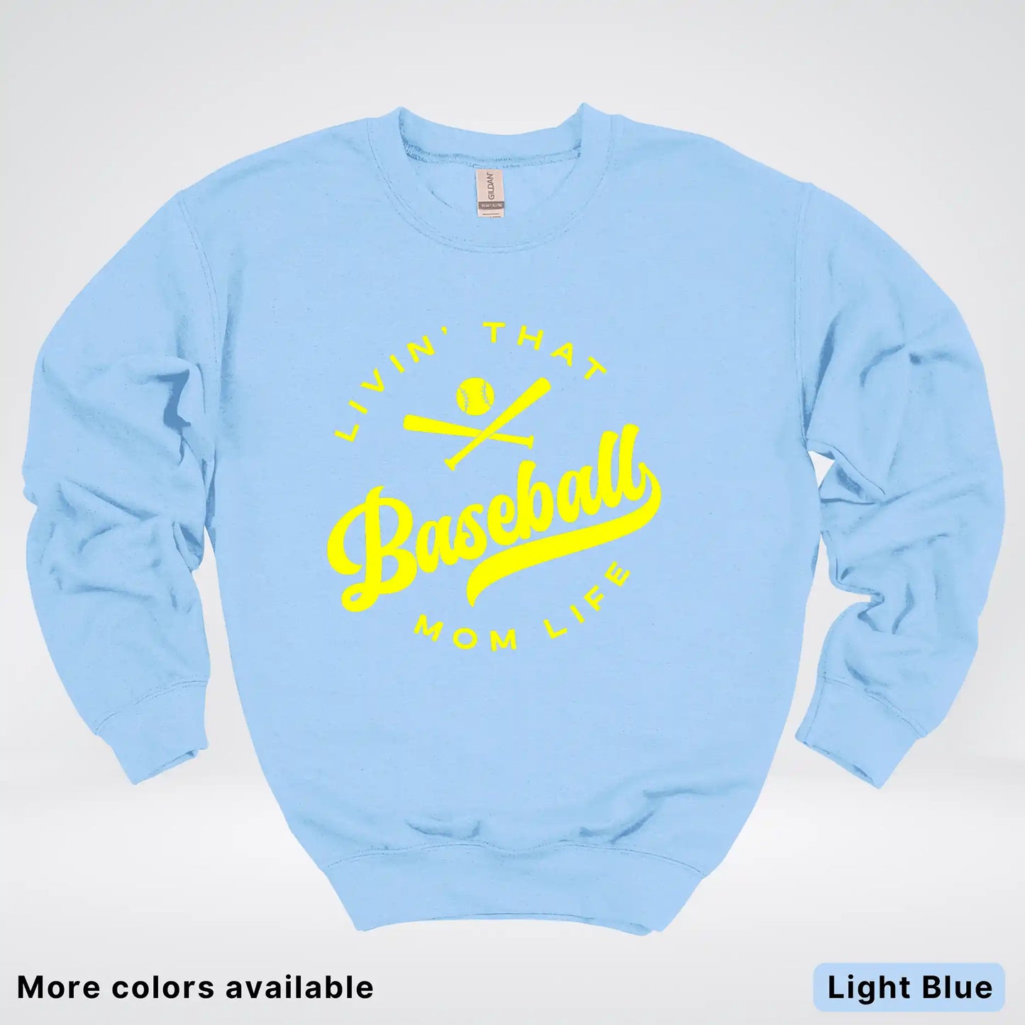 Livin' That Baseball Mom Life - Yellow Design - Crewneck Sweatshirt