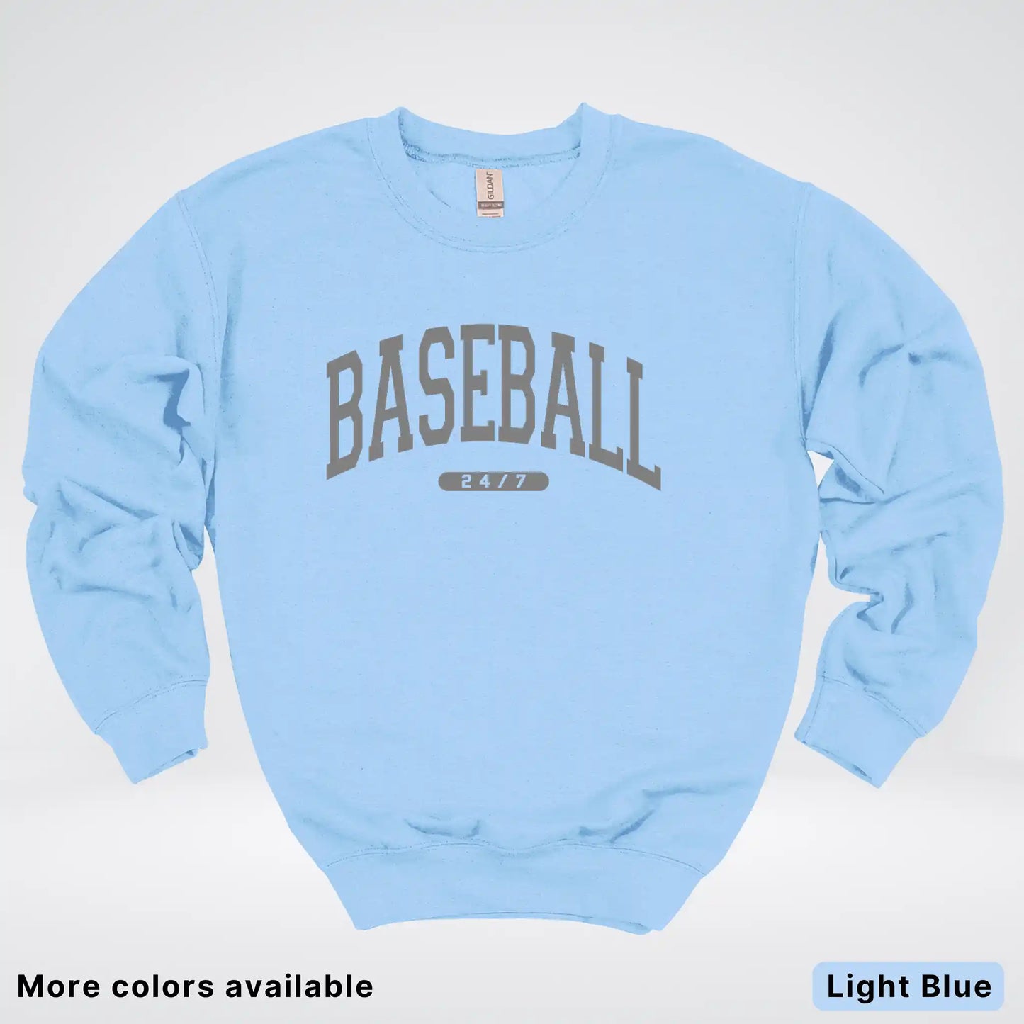 Baseball 24/7 – Gray Design - Crewneck Sweatshirt
