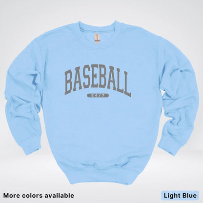 Baseball 24/7 – Gray Design - Crewneck Sweatshirt