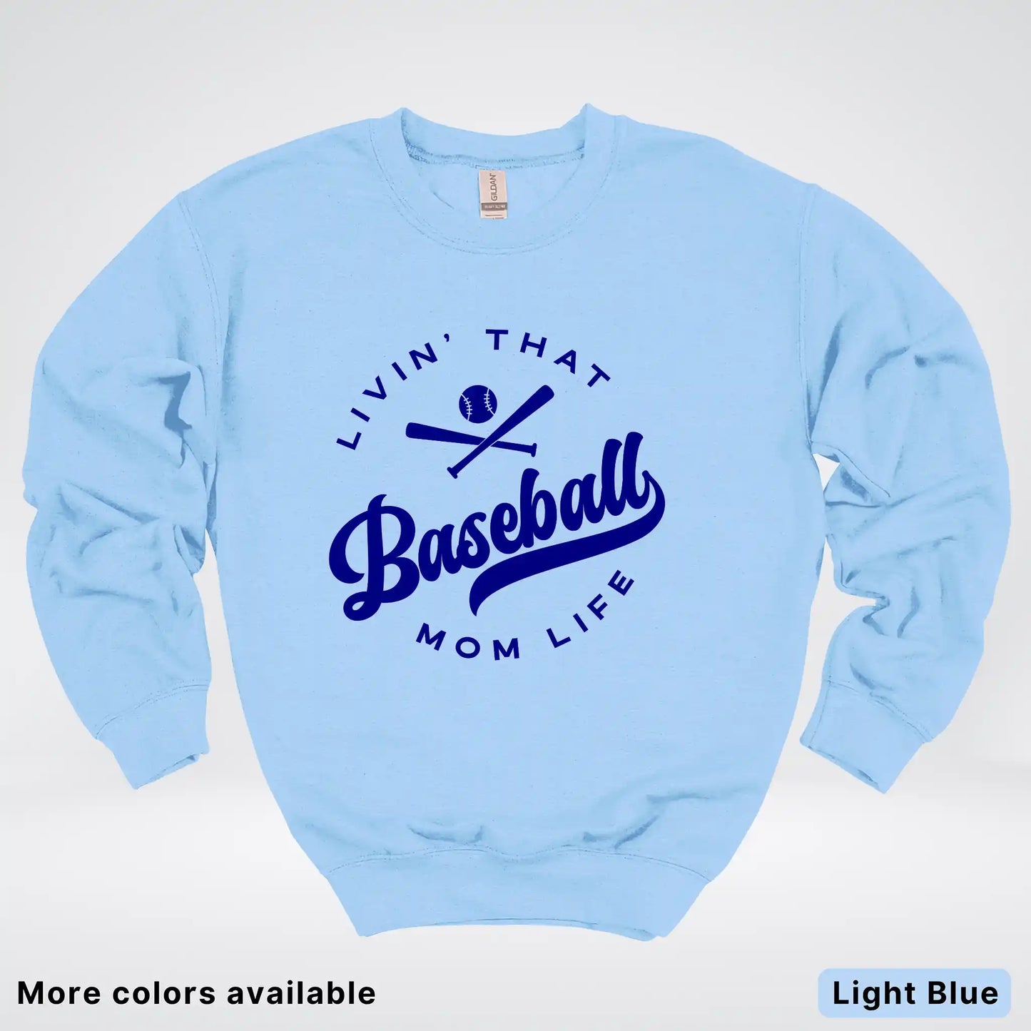 Livin' That Baseball Mom Life - Navy Design - Crewneck Sweatshirt