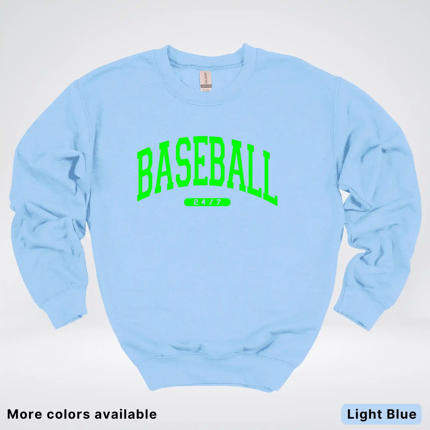 Baseball 24/7 – Green Design - Crewneck Sweatshirt
