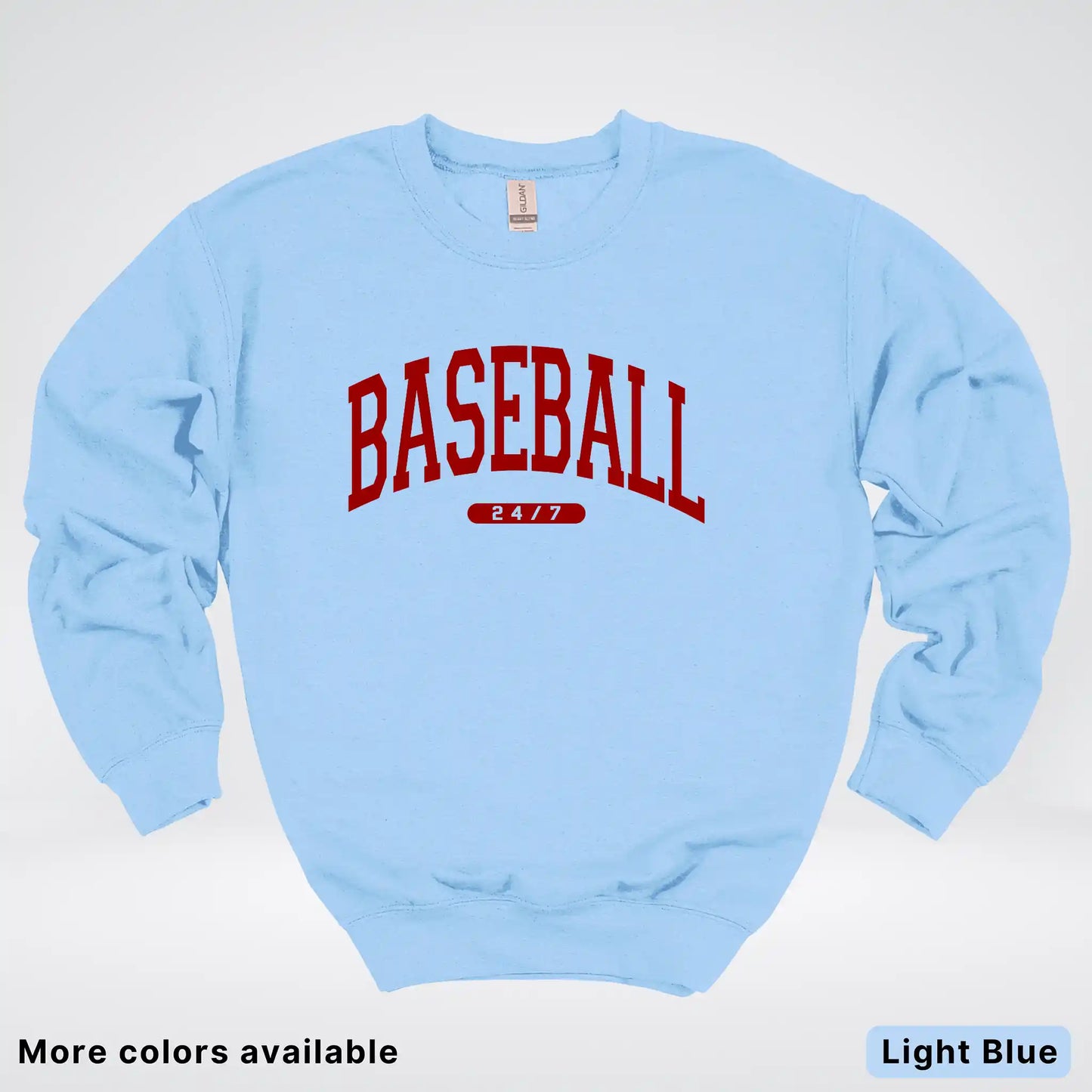 Baseball 24/7 – Maroon Design - Crewneck Sweatshirt