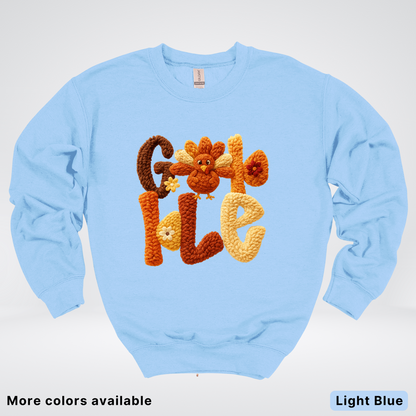 Gobble Crochet Turkey - Crewneck Sweatshirt