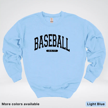 Baseball 24/7 – Black Design - Crewneck Sweatshirt