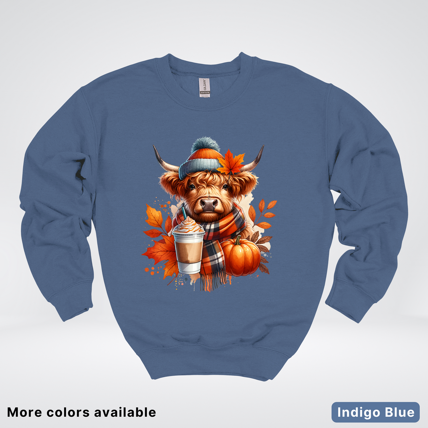 Fall Cow Cold Brew Coffee Pumpkin - Crewneck Sweatshirts