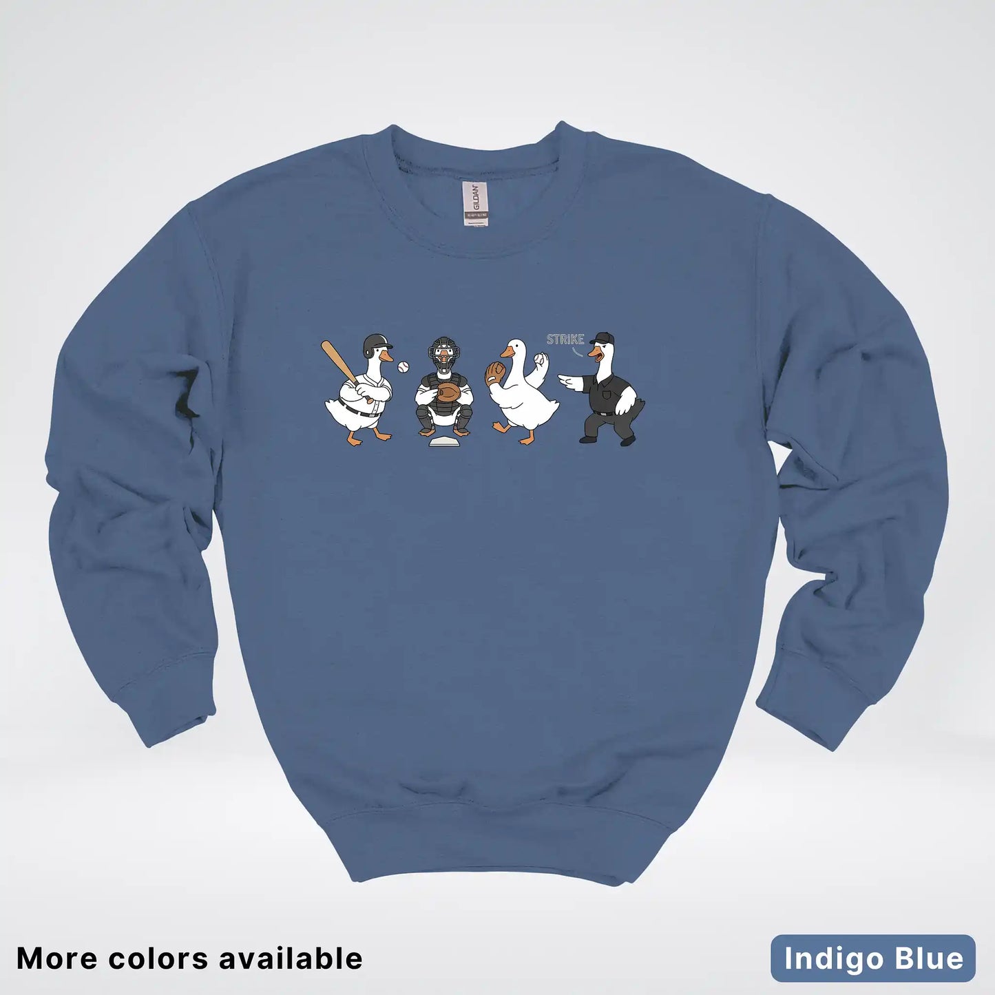 Baseball Goose Squad – Funny Baseball Goose Graphic Crewneck Sweatshirt