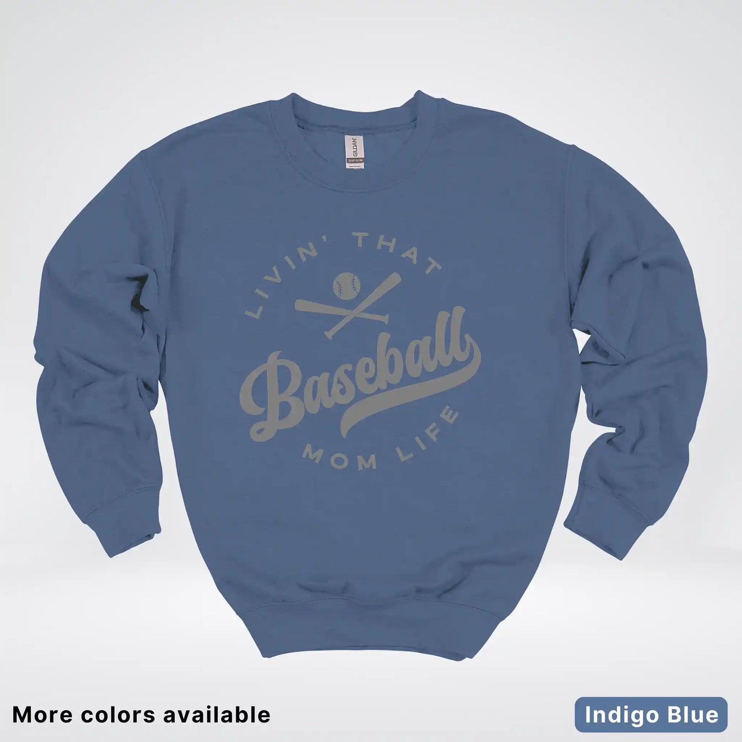 Livin' That Baseball Mom Life - Gray Design - Crewneck Sweatshirt