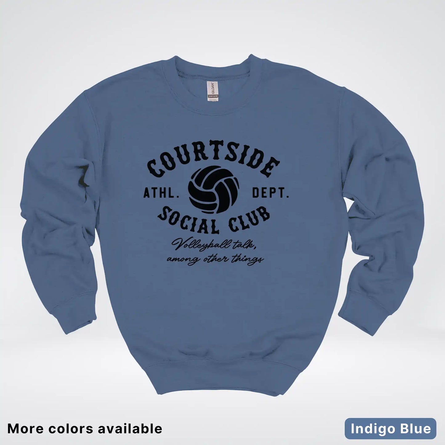 Courtside Social Club – Black Design – Volleyball - Crewneck Sweatshirt