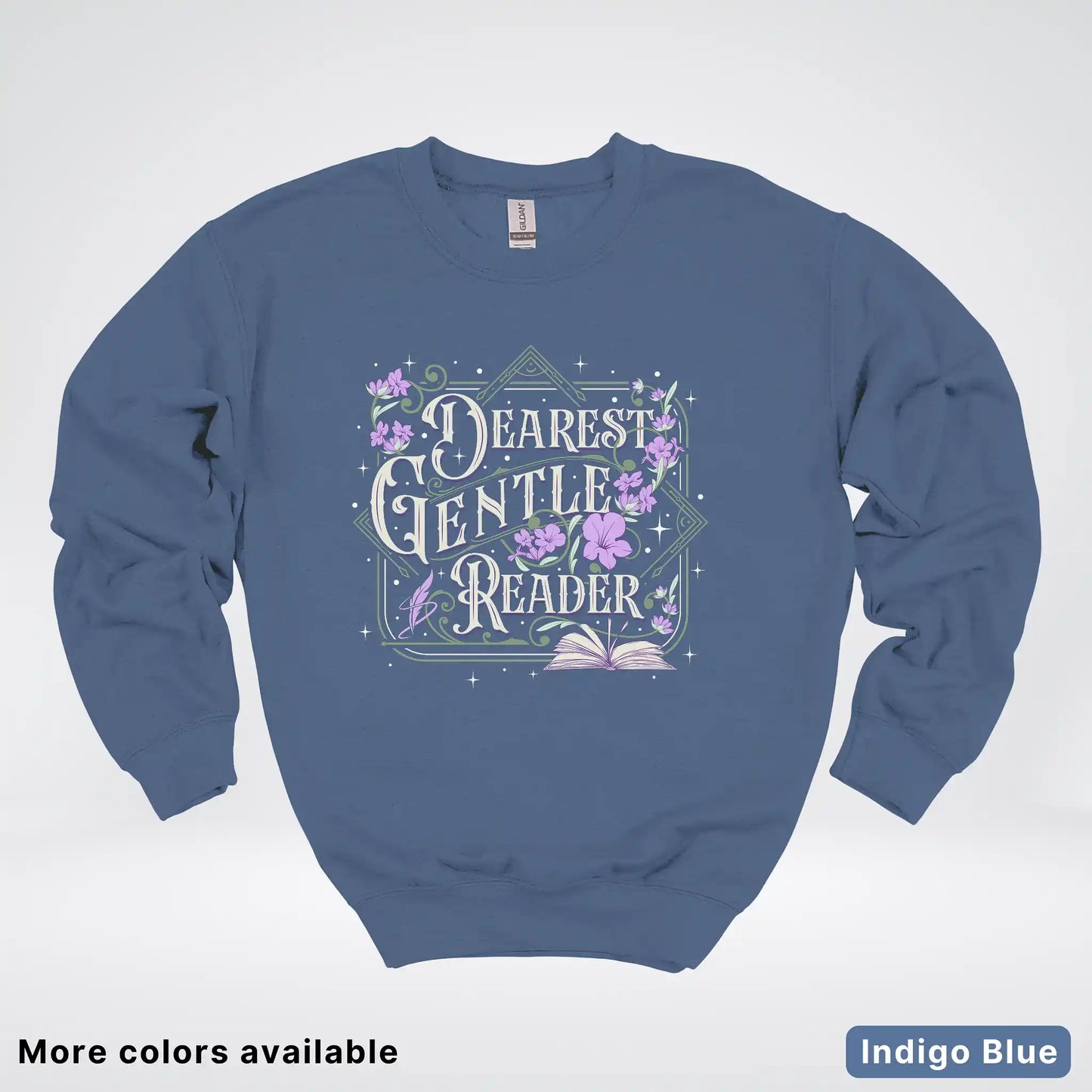 Dearest Gentle Reader – Vintage Floral Book Lover Graphic - Crewneck Sweatshirt