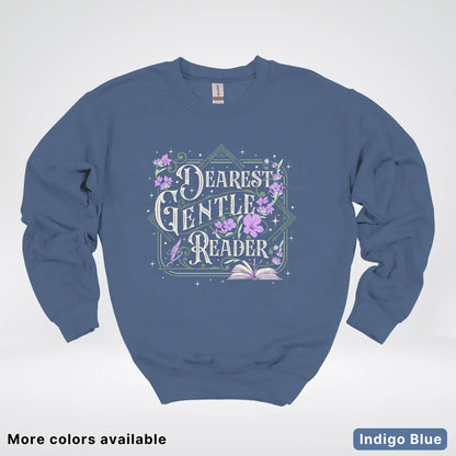 Dearest Gentle Reader – Vintage Floral Book Lover Graphic - Crewneck Sweatshirt