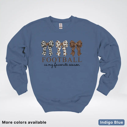 Football Is My Favorite Season – Game Day Bow - Crewneck Sweatshirt