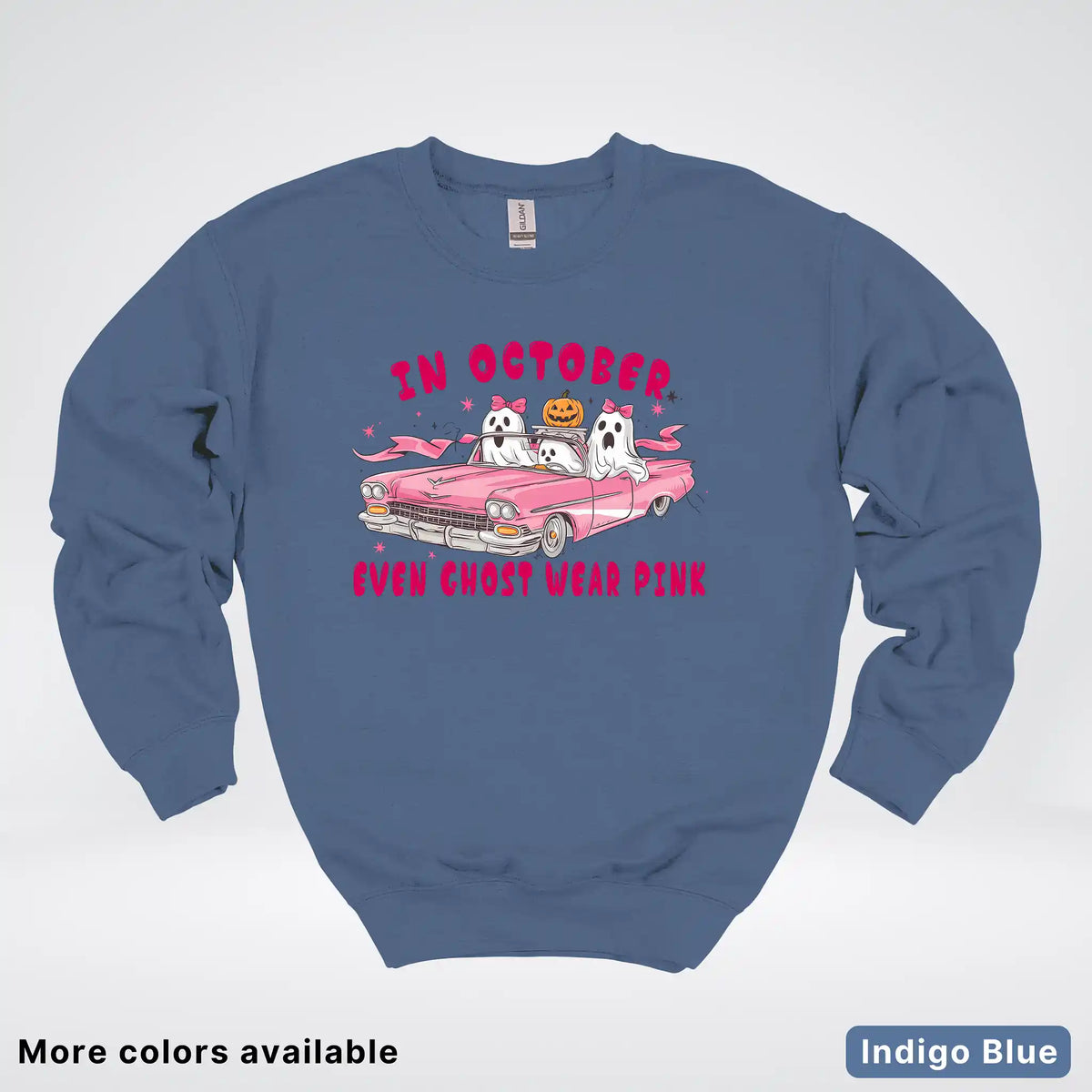 In October Even Ghost Wear Pink Breast Cancer Awareness Crewneck Sweatshirt