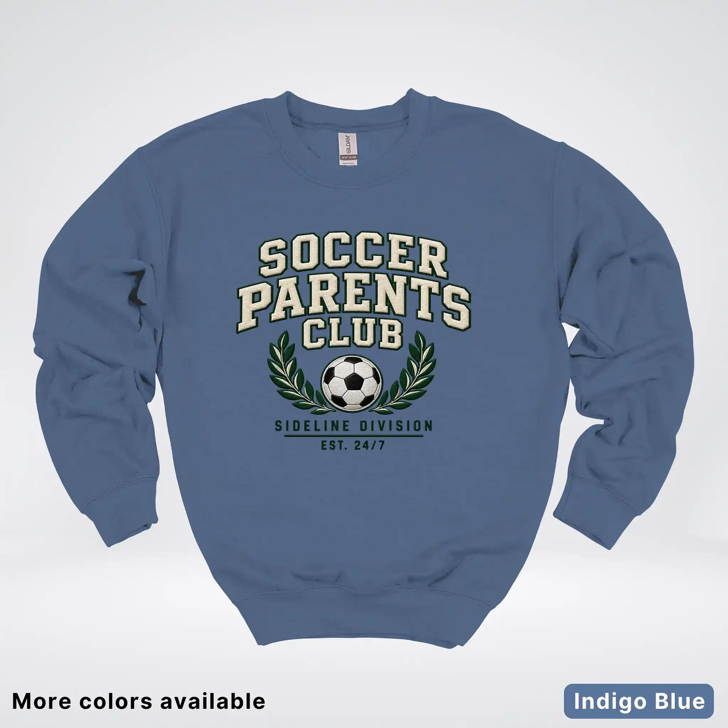 Soccer Parents Club Faux Embroidery Sideline Crewneck Sweatshirt