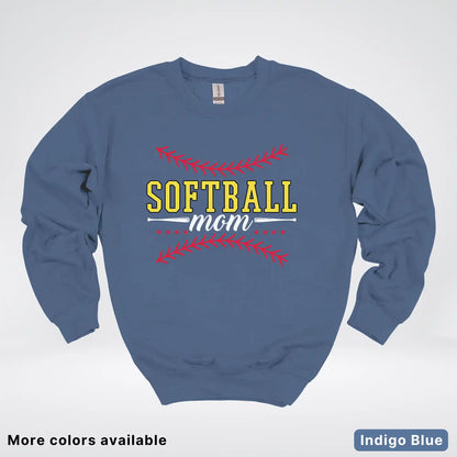Softball Mom - White Design - Crewneck Sweatshirt