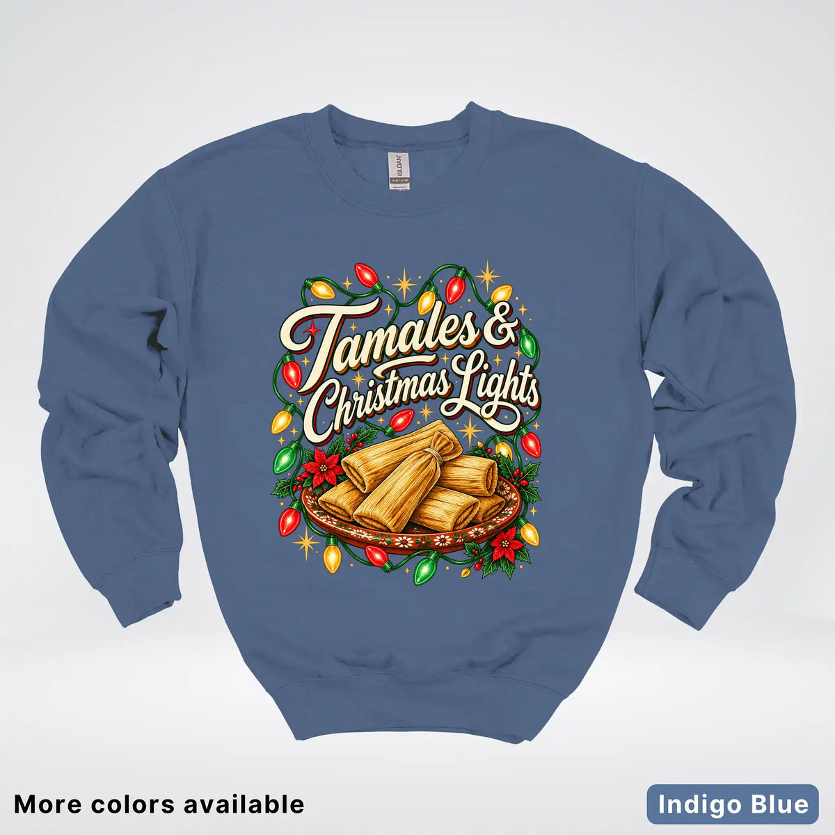 Tamales & Christmas Lights Crewneck Sweatshirt