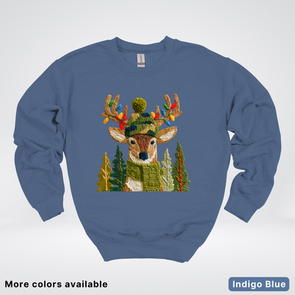 Ornament Antler Reindeer Hook Yard Faux - Crewneck Sweatshirt