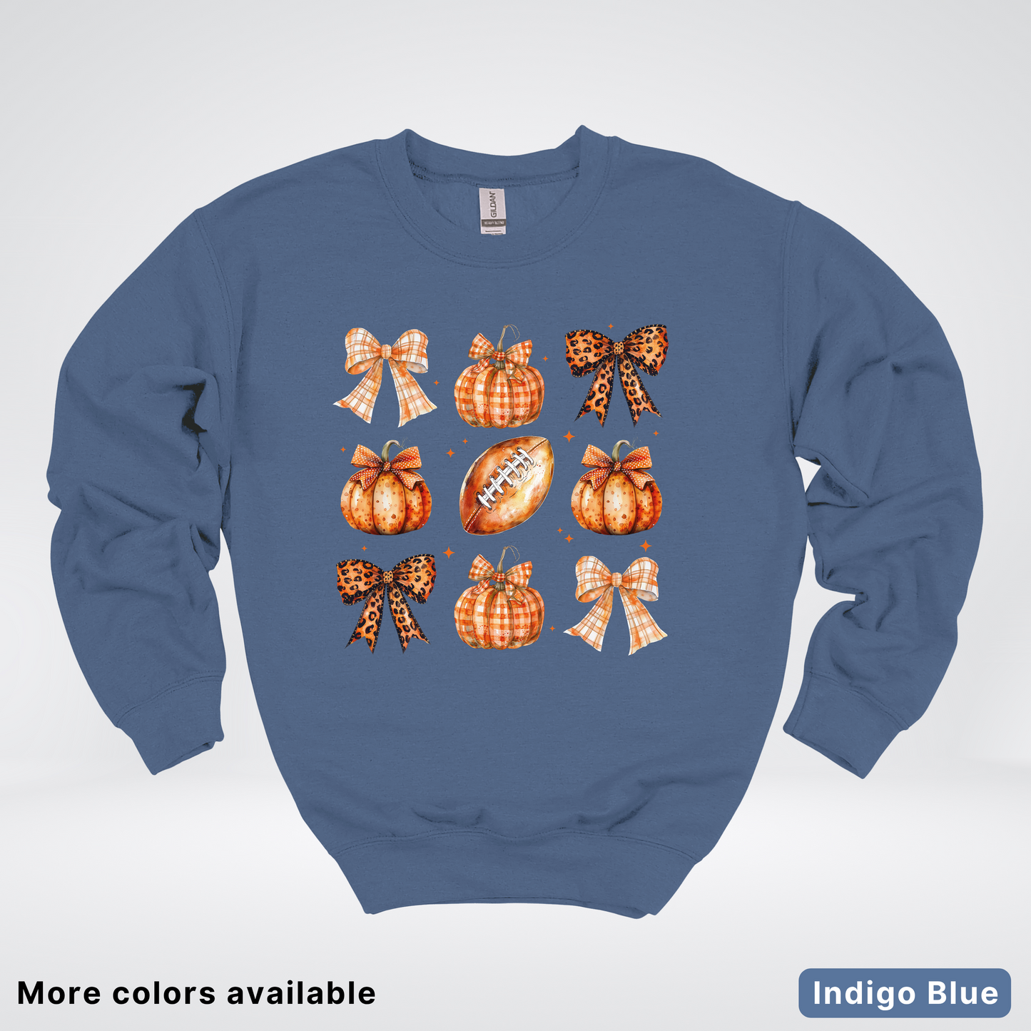 Football Coquette Ribbon Bow Plaid Pumpkin Fall - Sweatshirt