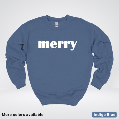 Merry - White Design - Crewneck