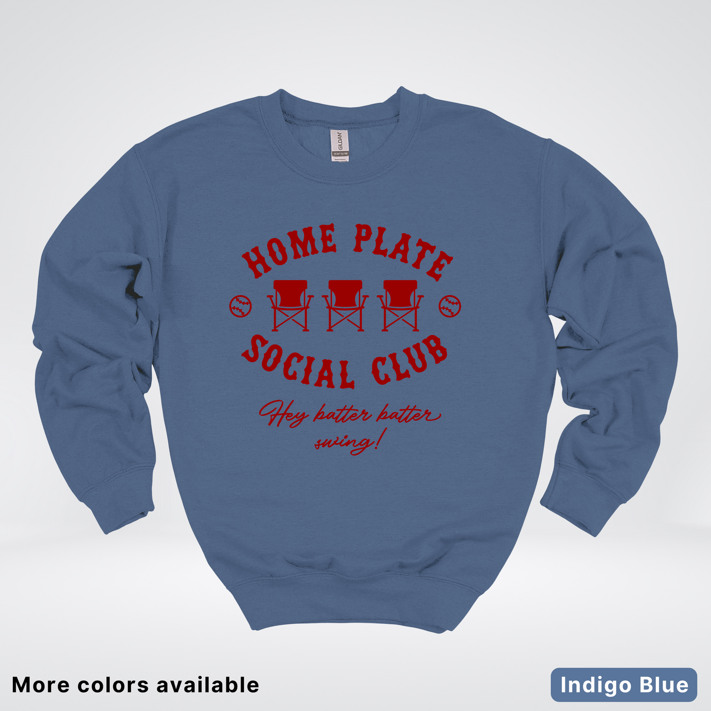 Home Plate Social Club – Maroon Design - Crewneck