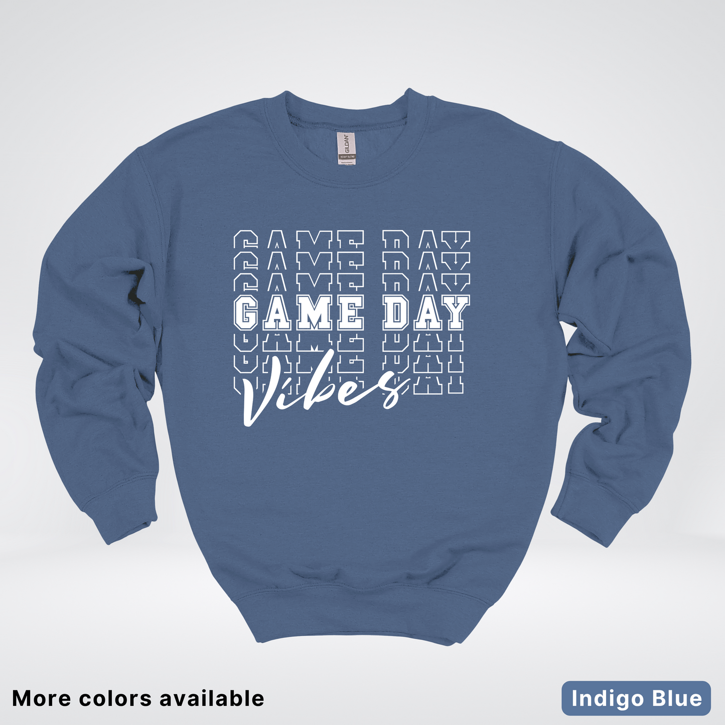Game Day Vibes Stacked - White Design - Sweatshirt