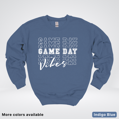 Game Day Vibes Stacked - White Design - Sweatshirt
