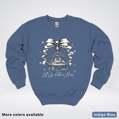 Oh Come Let Us Adore Him Nativity - Crewneck Sweatshirt