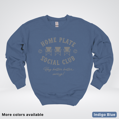 Home Plate Social Club – Gray Design - Crewneck