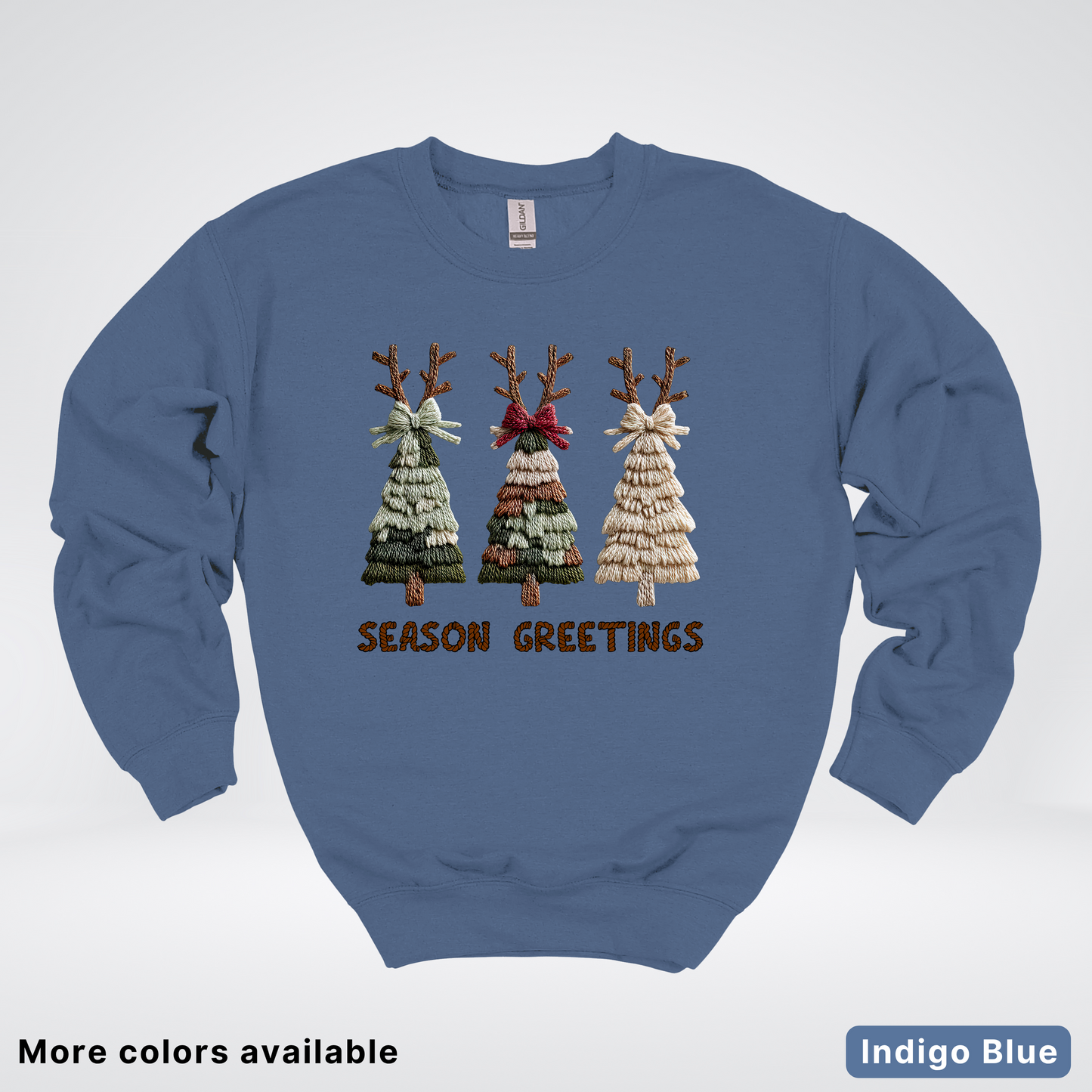 Rustic Christmas Tree Trio (Hook Yard Faux Look) - Crewneck Sweatshirt
