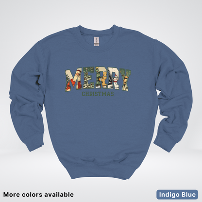 Vintage Merry Christmas Varsity - Crewneck