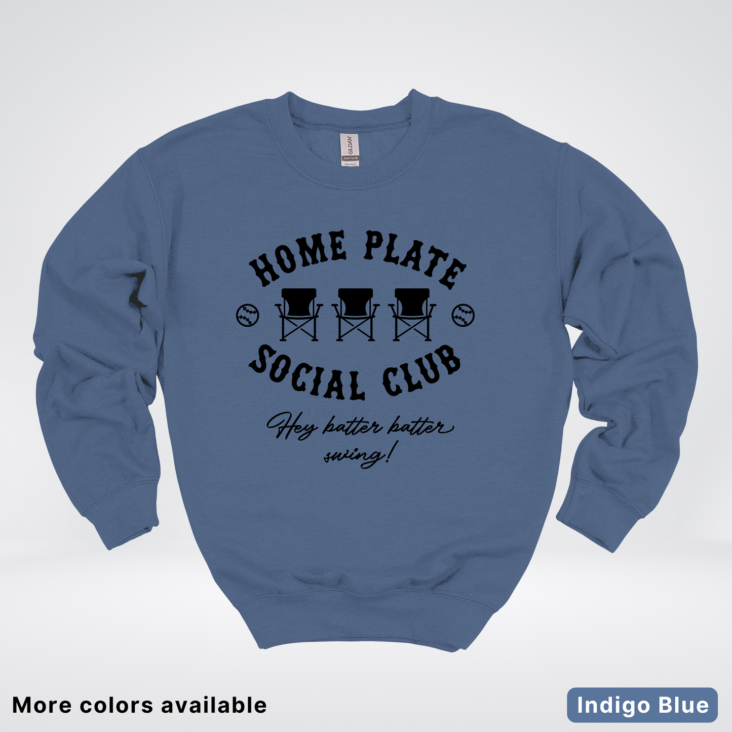 Home Plate Social Club – Black Design - Crewneck