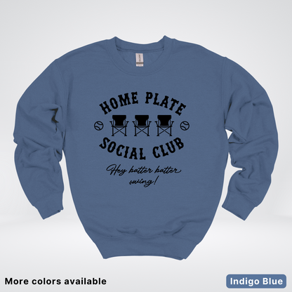 Home Plate Social Club – Black Design - Crewneck