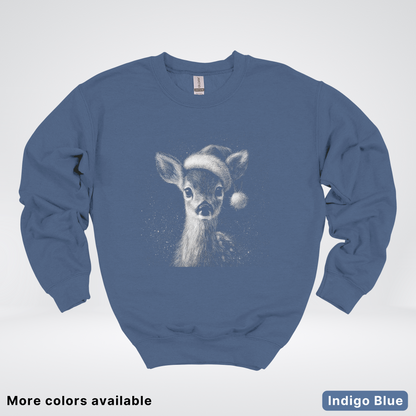 Vintage Christmas Deer - Crewneck Sweatshirt