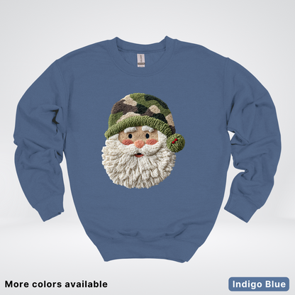 Woodland Santa Face (Hook Yard Faux Texture) - Crewneck Sweatshirt