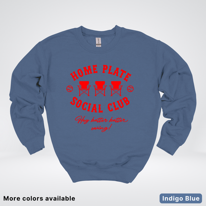 Home Plate Social Club – Red Design - Crewneck