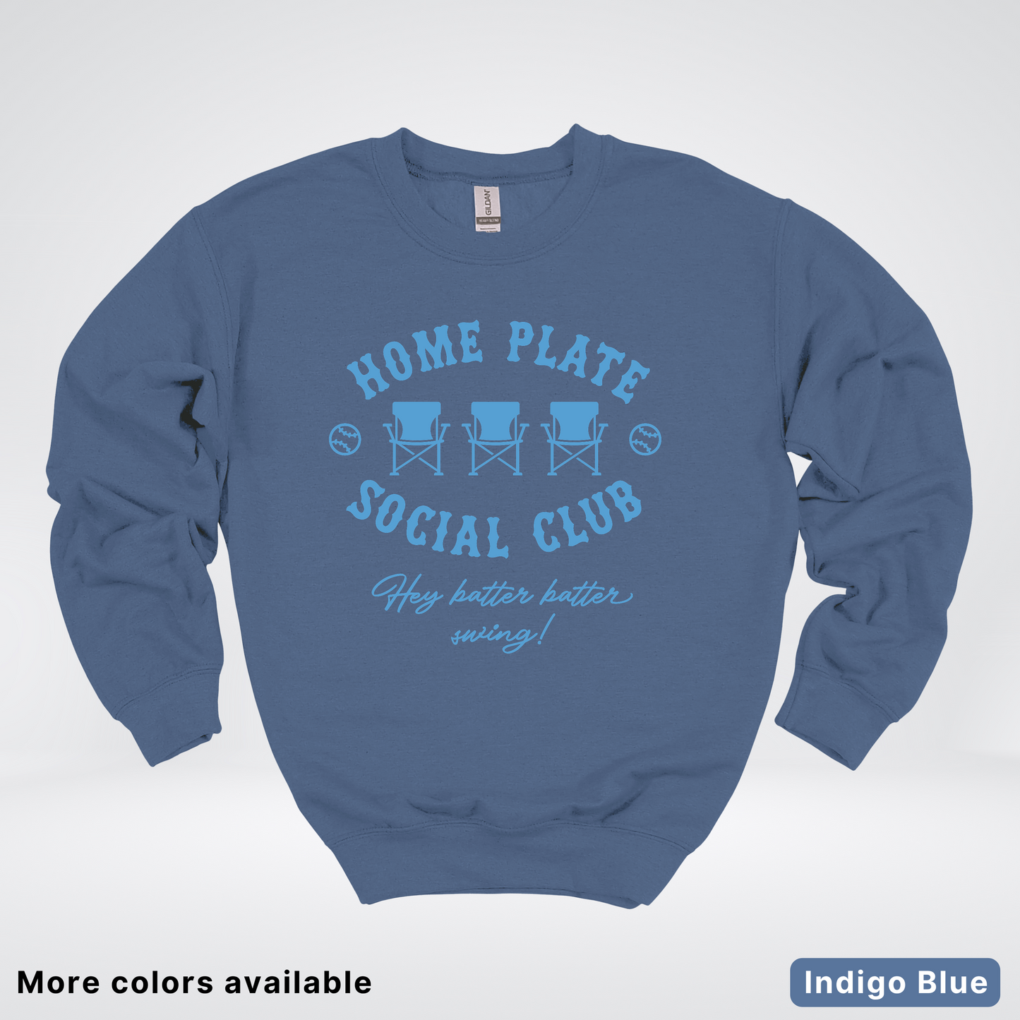 Home Plate Social Club – Light Blue Design - Crewneck