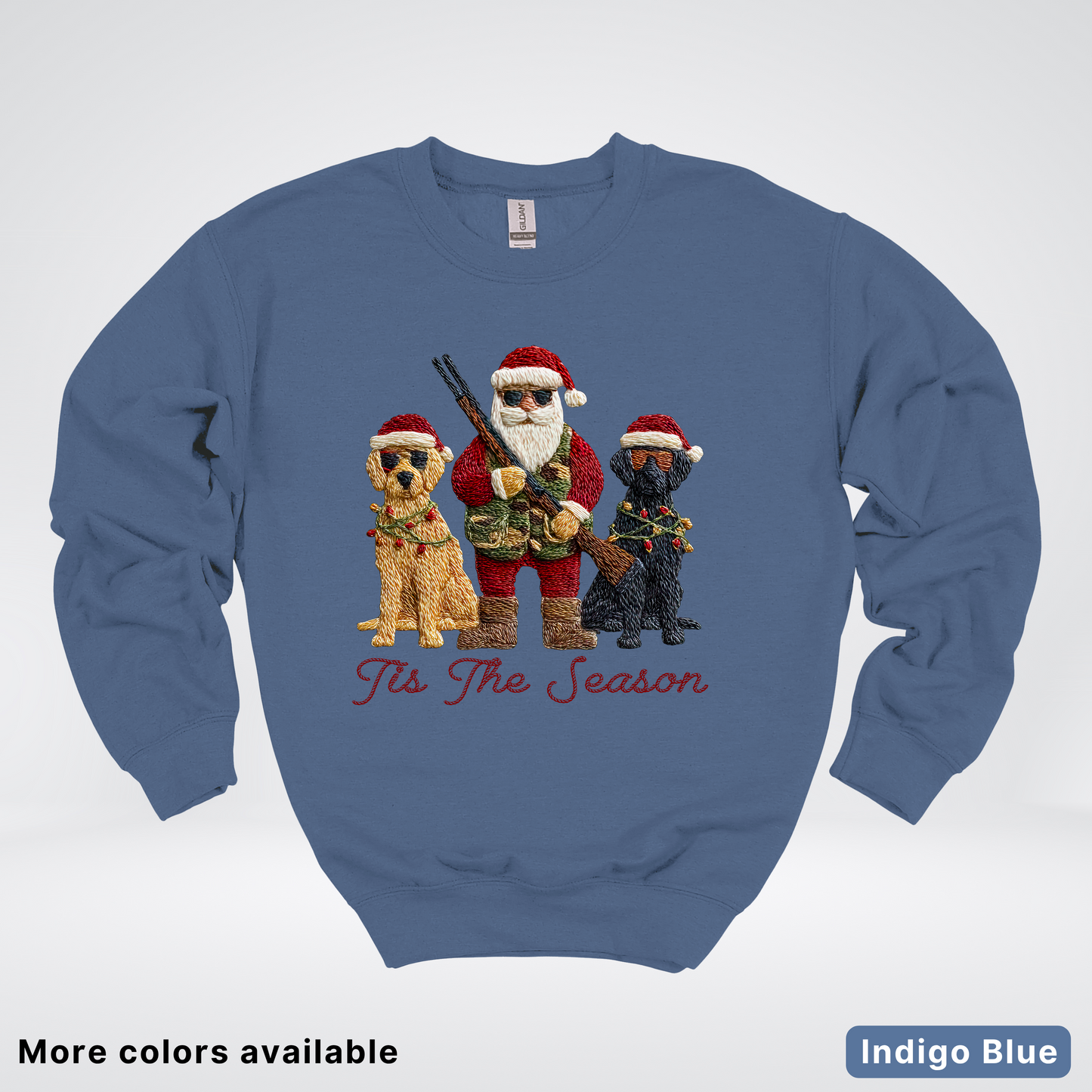 Tis The Season Hunting Santa Hook Yard Faux - Crewneck Sweatshirt
