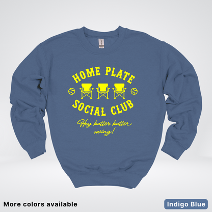 Home Plate Social Club – Yellow Design - Crewneck
