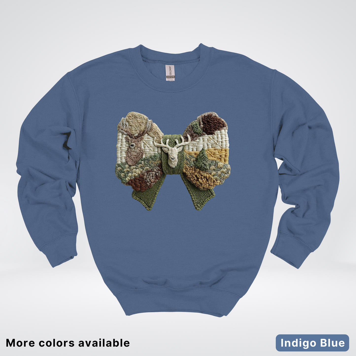 Rocking Horse Holiday Bow – Hook Yard Faux Look - Crewneck Sweatshirt
