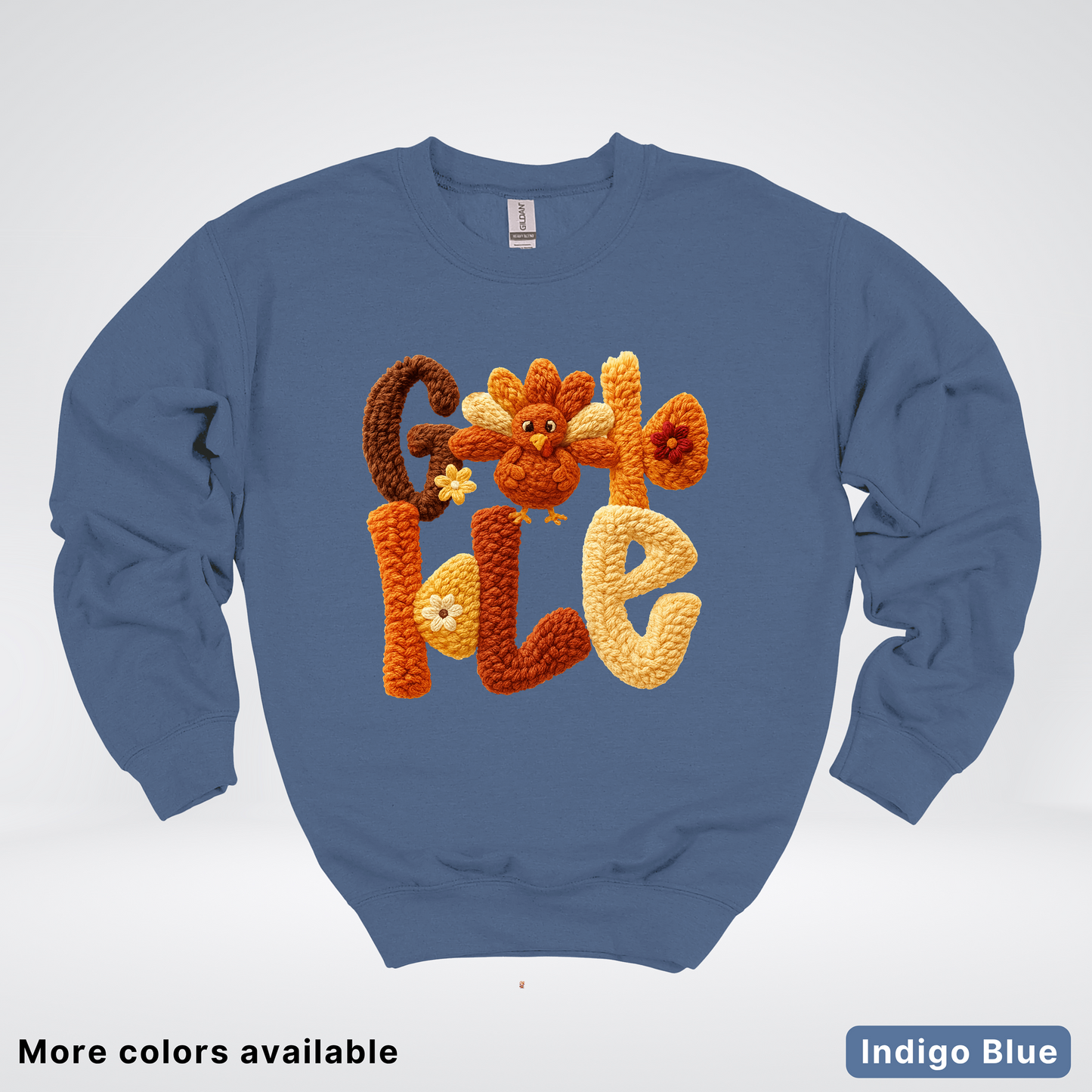 Gobble Crochet Turkey - Crewneck Sweatshirt