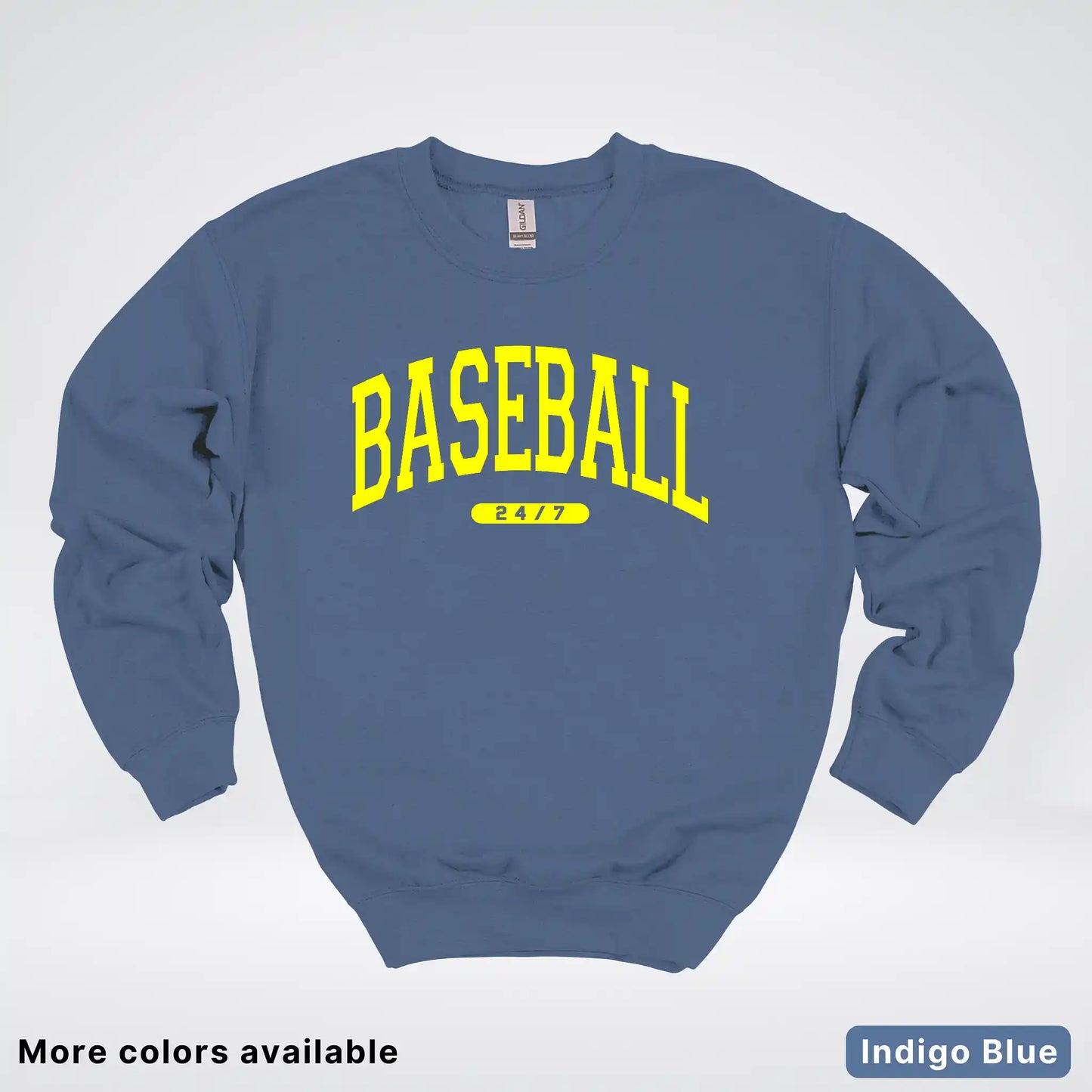 Baseball 24/7 – Yellow Design - Crewneck Sweatshirt