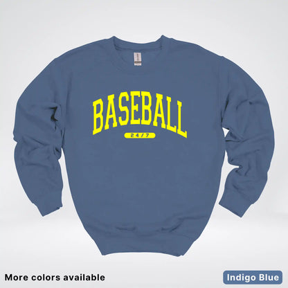 Baseball 24/7 – Yellow Design - Crewneck Sweatshirt