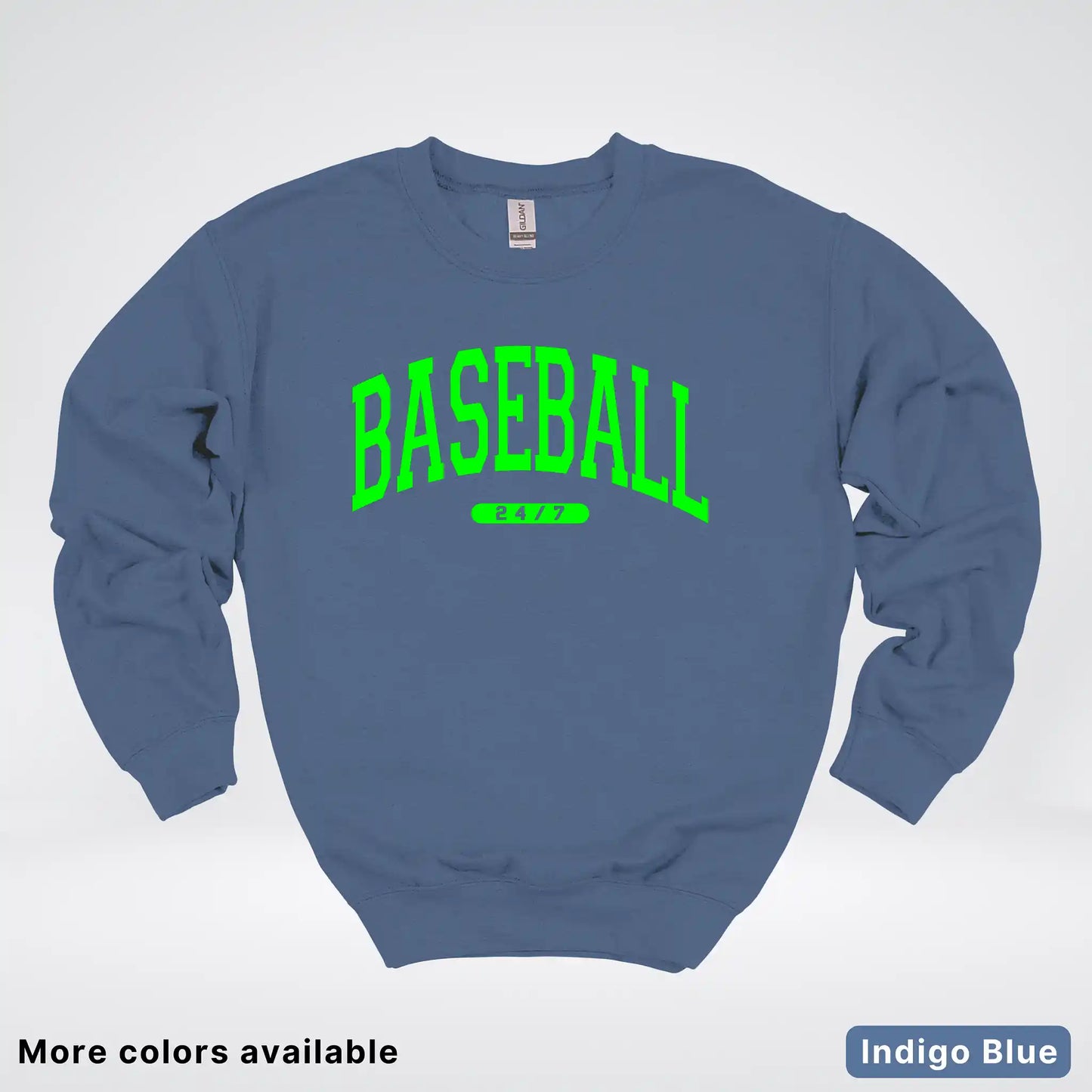 Baseball 24/7 – Green Design - Crewneck Sweatshirt