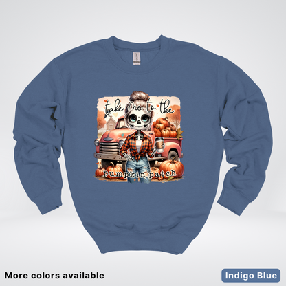 Take Me To The Pumpkin Patch Skeleton - Crewneck Sweatshirts