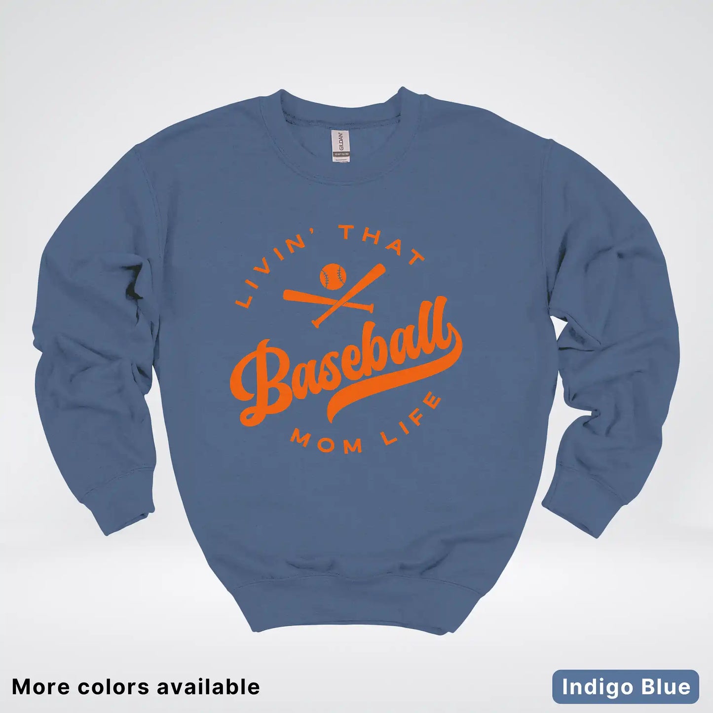 Livin' That Baseball Mom Life – Orange Design - Crewneck Sweatshirt