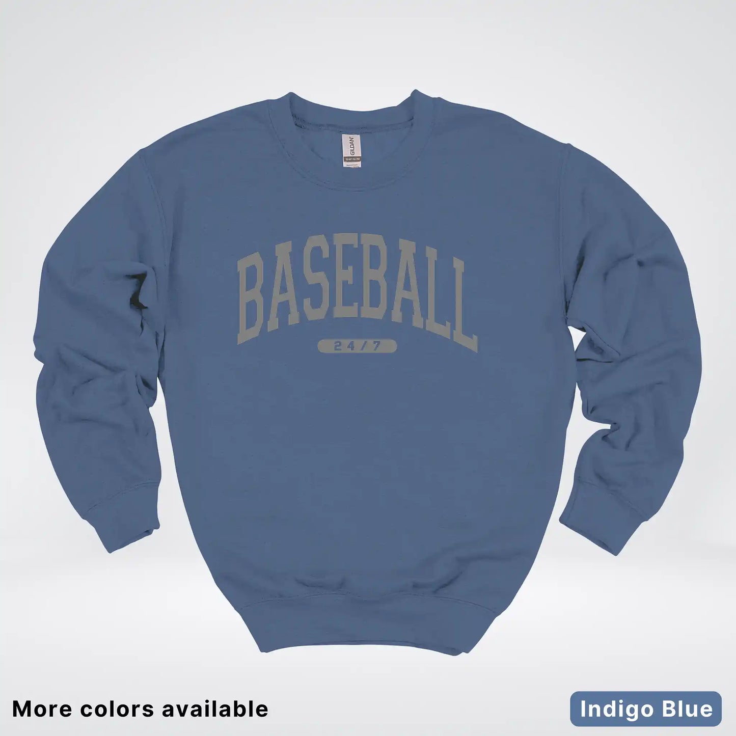 Baseball 24/7 – Gray Design - Crewneck Sweatshirt