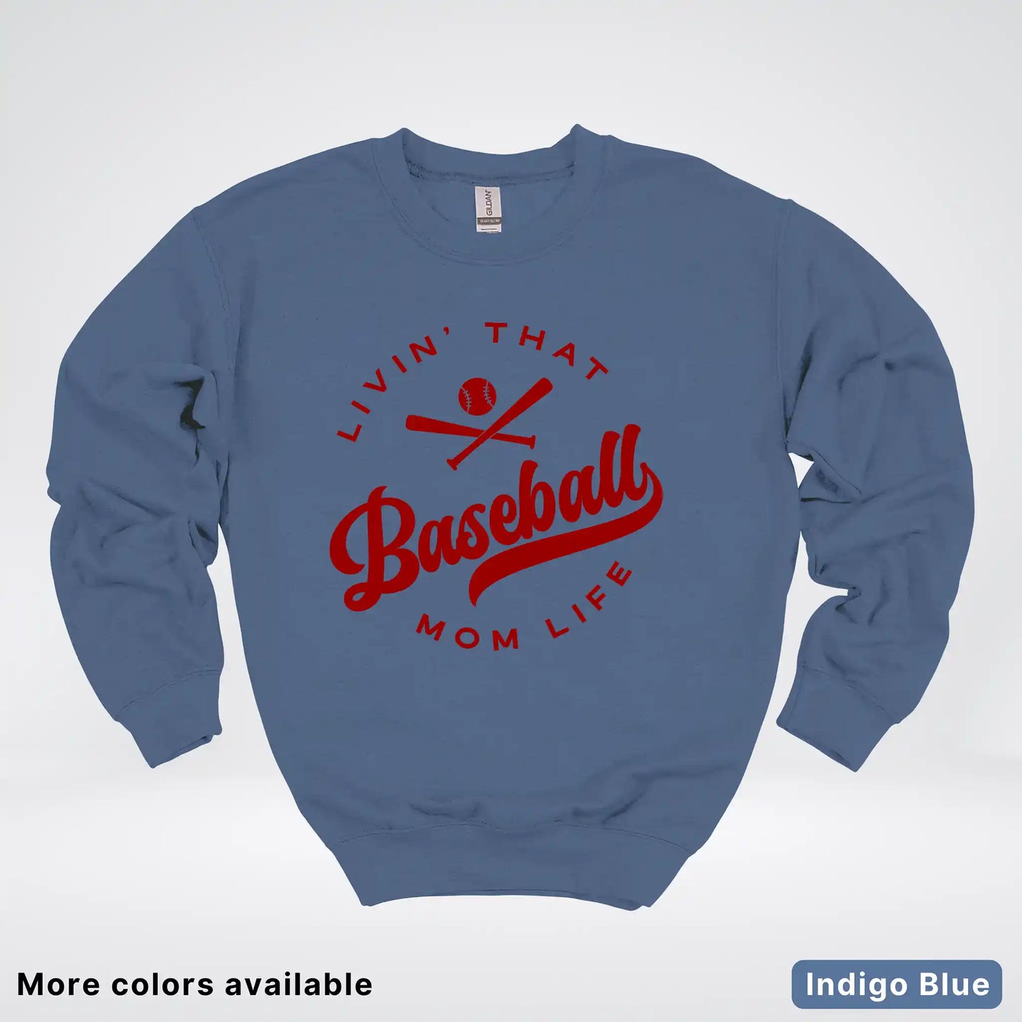 Livin' That Baseball Mom Life – Maroon Design - Crewneck Sweatshirt