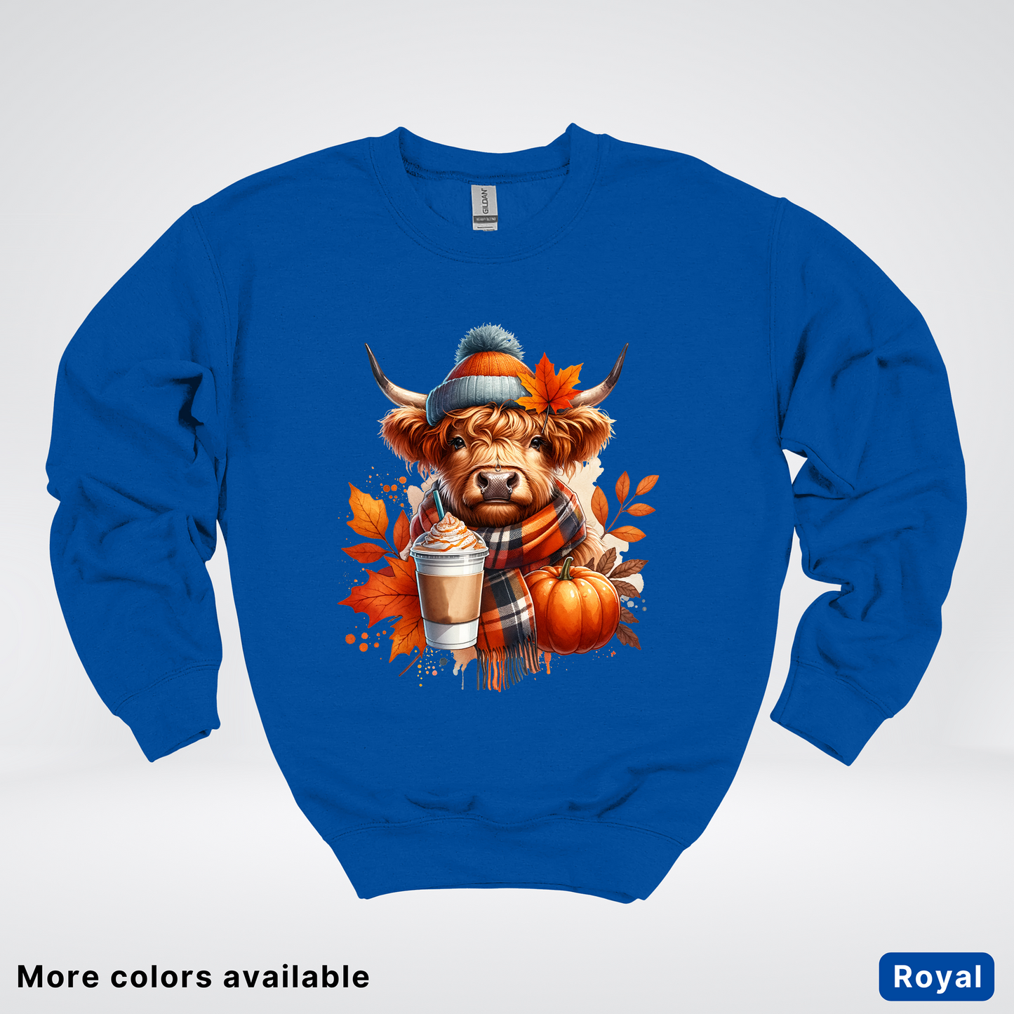 Fall Cow Cold Brew Coffee Pumpkin - Crewneck Sweatshirts